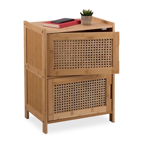 Bedside table rattan drawers - bedside, 2