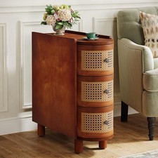 Solid Wood End Table, 3-Drawer