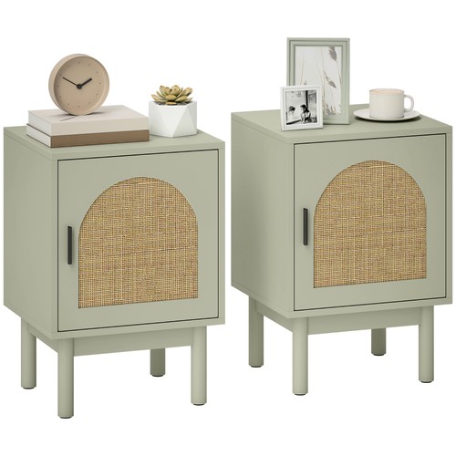 Homcom rattan bedside - rattan, tables