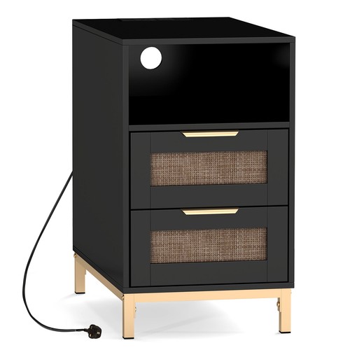 Rattan nightstand with - rattan,
