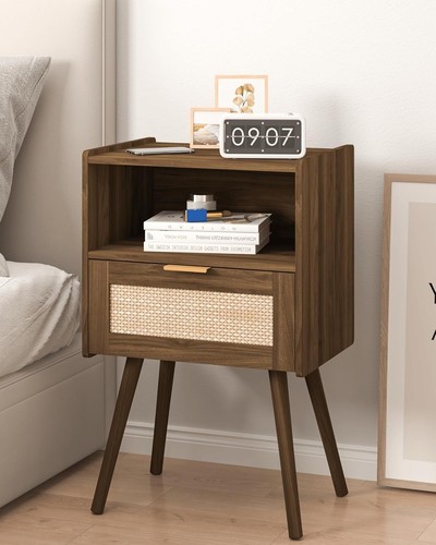 Vintage nightstand rattan - vintage,