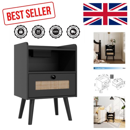 Elegant black bedside - black, table