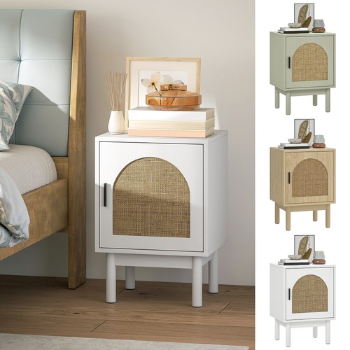 Rattan bedside table - bedside,