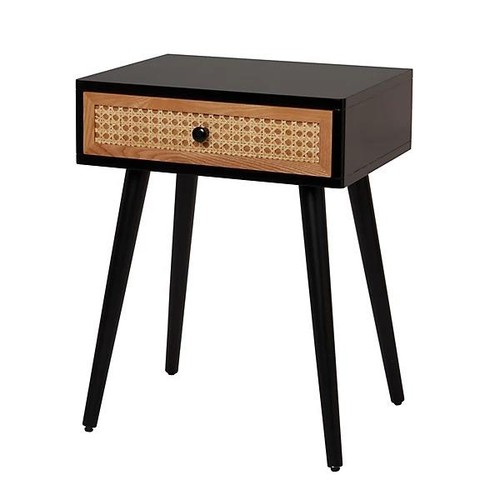 Leona matt black rattan - black, effect