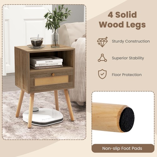 Rattan nightstand boho - rattan,