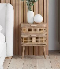 Bedside Table Set of 2 Oak