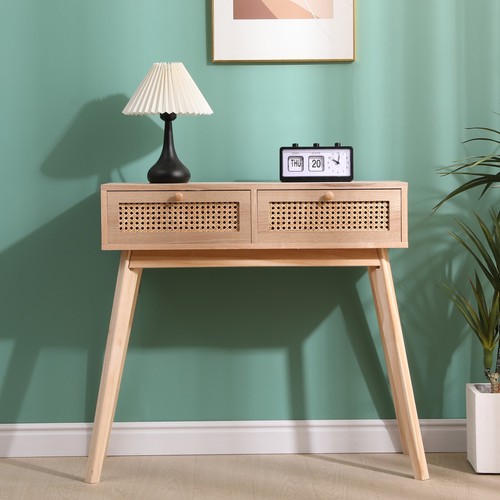 Rattan console table - rattan, living