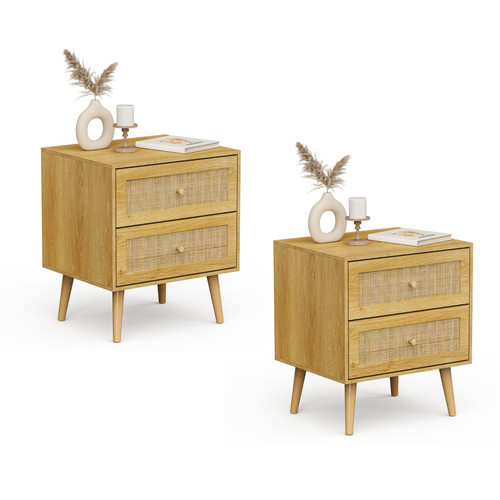 Bedside tables set - of, rattan