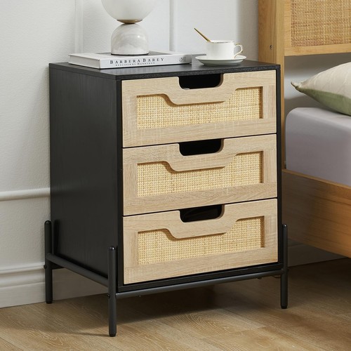 Rattan nightstand bedside - nightstand,