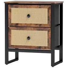 HOMCOM Bedside Table with 2