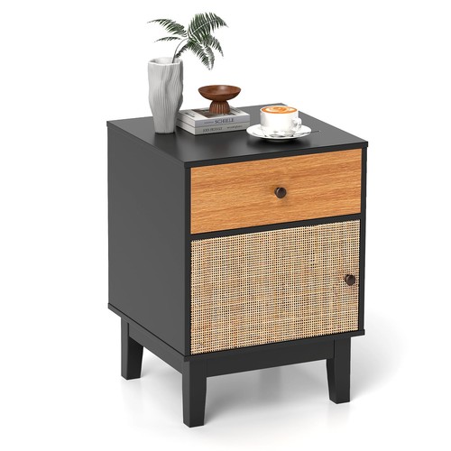 Rattan bedside table - rattan,