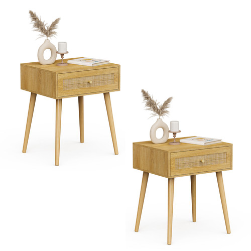 Bedside tables set - of, rattan