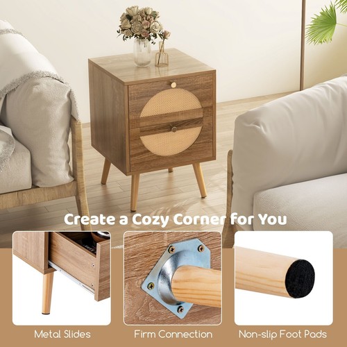 2pcs rattan nightstand - 2pcs,